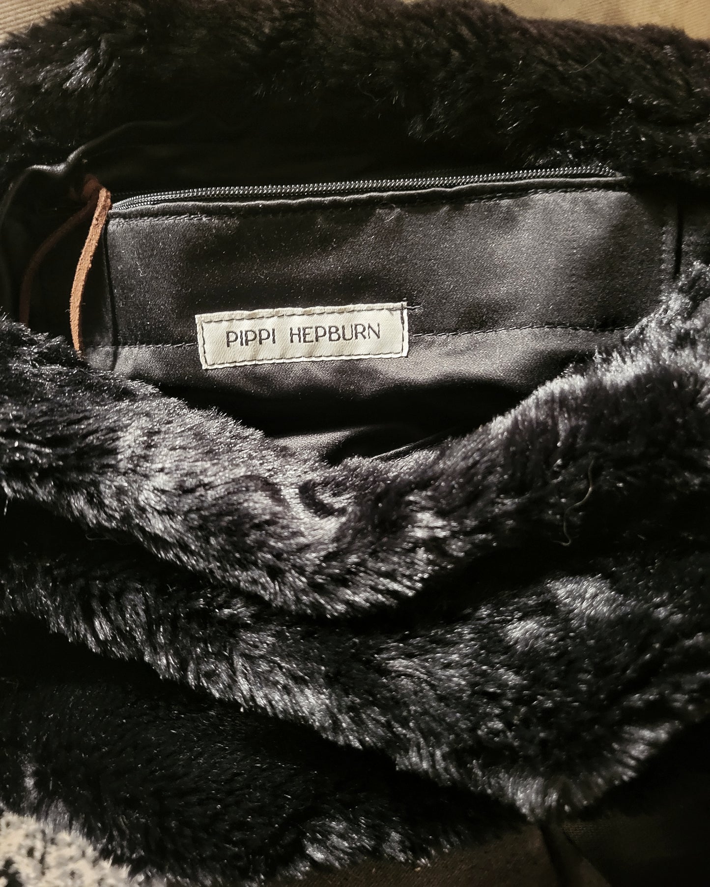 Black Fur Bag Nylon Shoulder Strap, Fur Crossbody Bag in Black, Vegan Fur Bag, Faux Fur Bag, Black Fur Bag