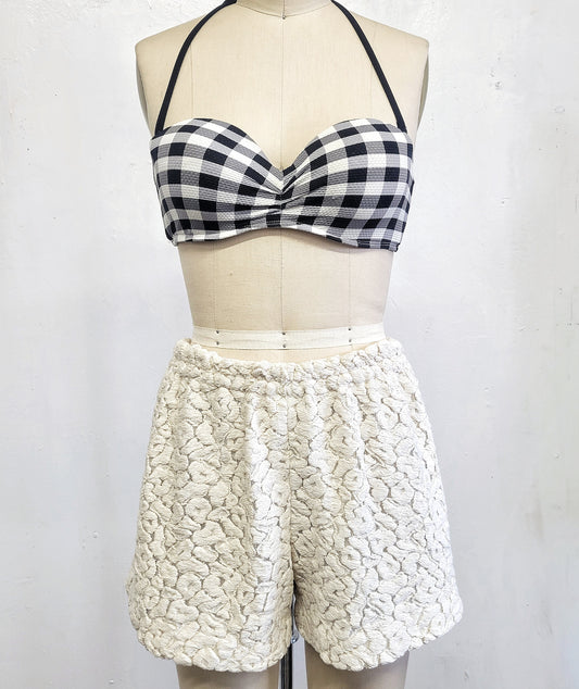 Womens Guipure Lace Cotton Shorts: Vintage Inspired