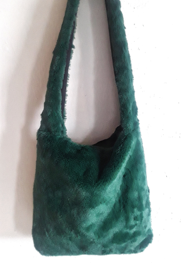 READY TO SHIP Bag in Green, Green Fur Crossbody Bag, Vegan Fur Bag, Faux Fur Shoulder Bag