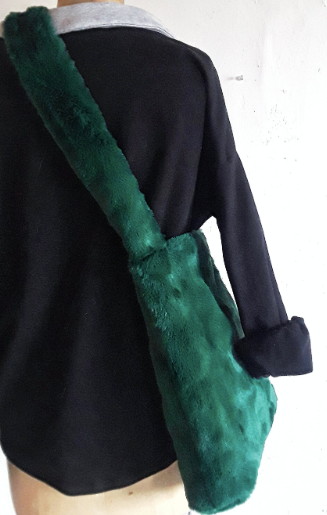 READY TO SHIP Bag in Green, Green Fur Crossbody Bag, Vegan Fur Bag, Faux Fur Shoulder Bag