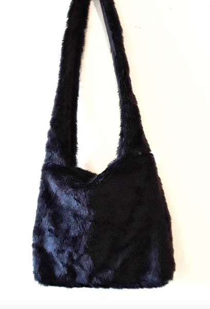 READY TO SHIP, Fur Bags for Women, Black Fur Bag, Faux Fur Crossbody Bag in Black, Vegan Fur Bag, Fur Shoulder Bag, Faux Fur Bag