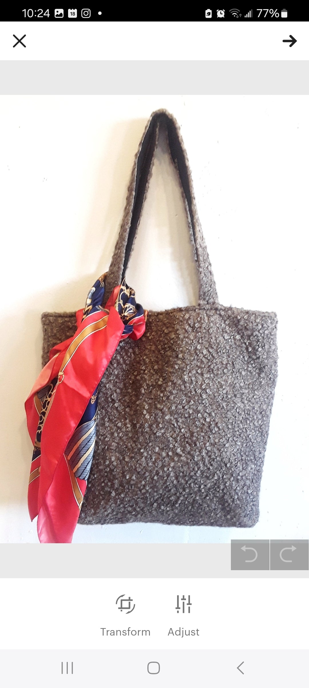 Faux Fur Bags, Boucle Wool Bag, Tote Bag, Wool Shoulder Bag