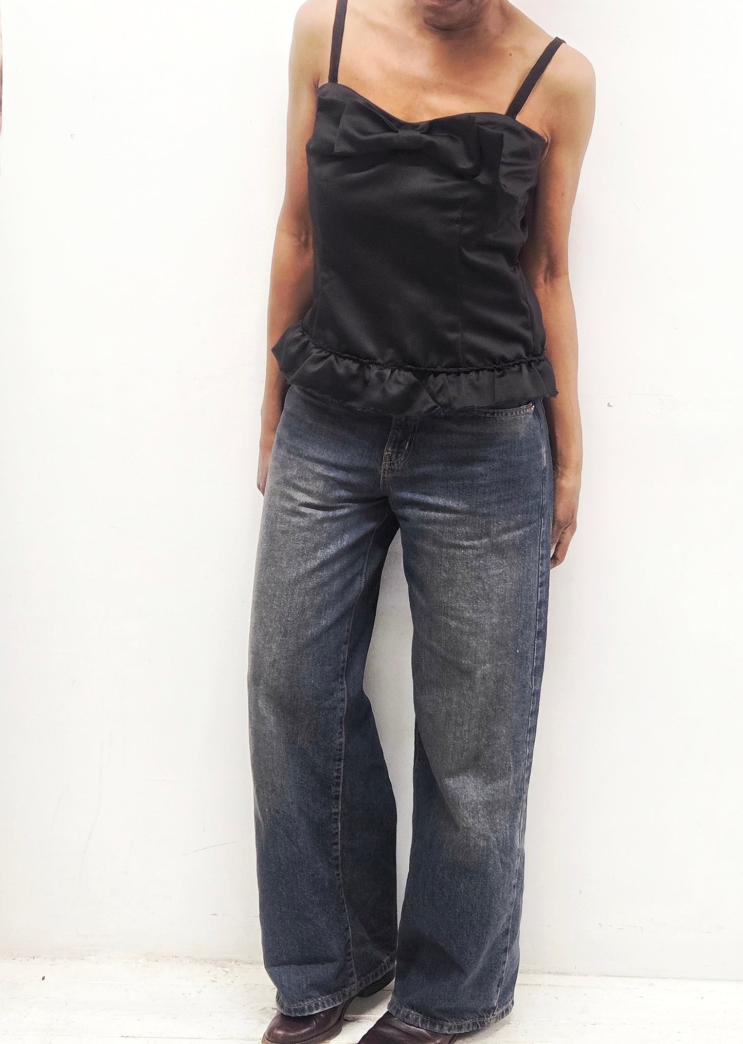 Womens Sophisticated Strappy  Top, Vintage Inspired Elegant Top with a Bow, Naomi Top