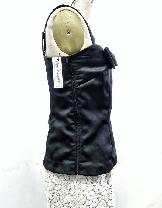 Womens Chic Floral Top, Vintage Inspired Elegant Top with a Bow